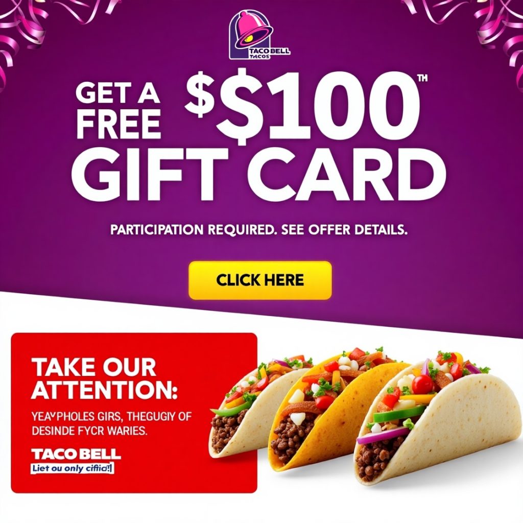 Have a chance to get a $100 Taco Bell Gift Card!